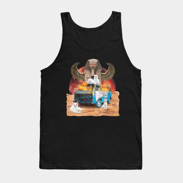 Egypt Cat Chaos Collage Tank Top by Hmus